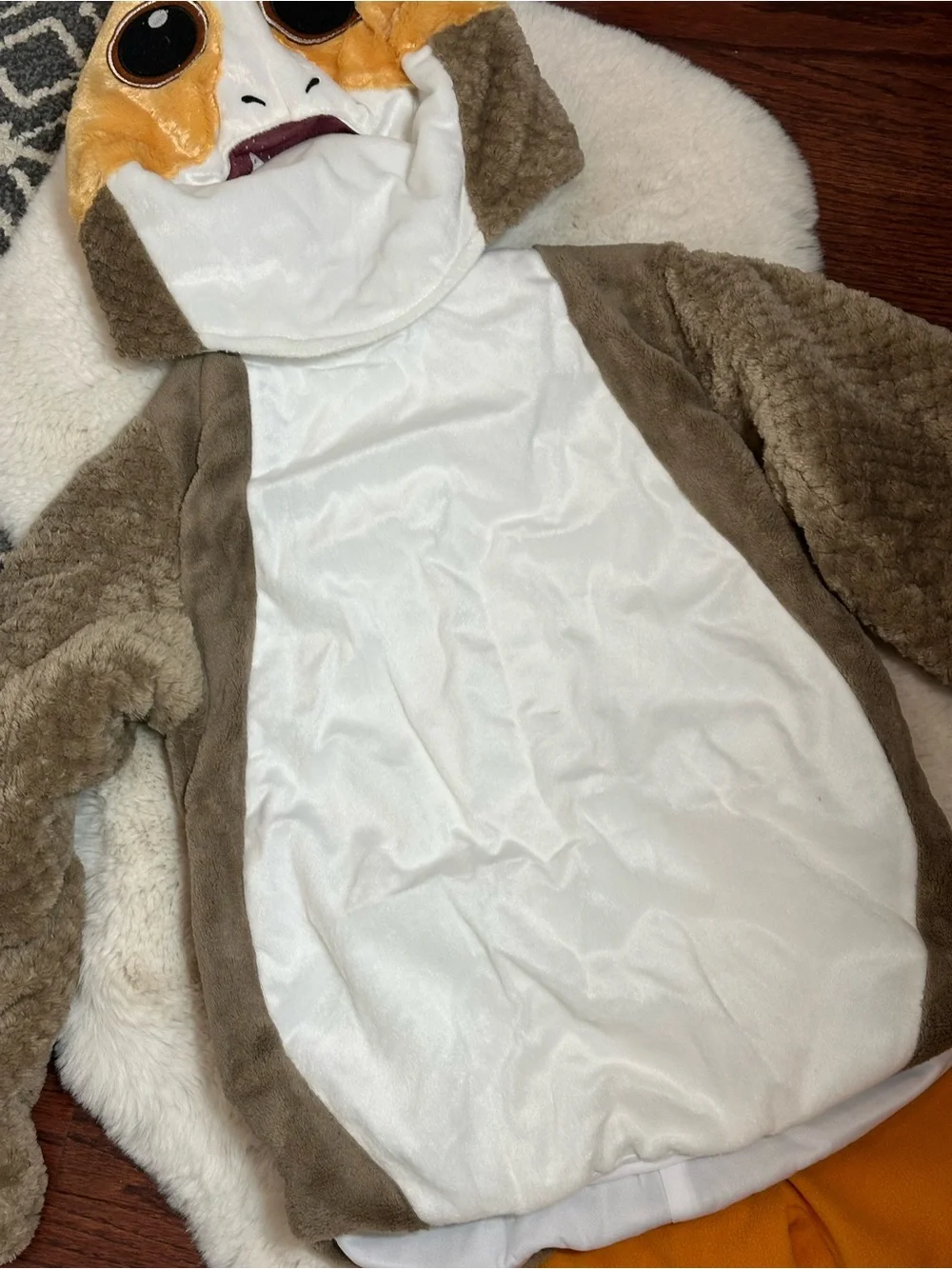 Star Wars Disney PORG Kids Costume - Brown/White/Orange  size youth small 4-6